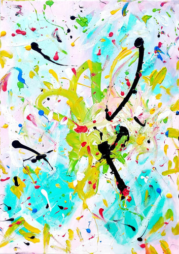 Love at first sight - 50 x 70 cm, Original Abstract Painting by AGNES IGNACZ SS'23