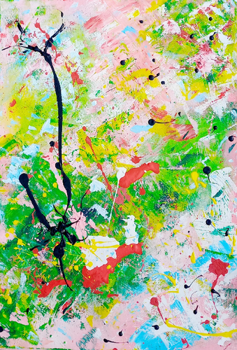 My My soul is more than happy - 50 x 70 cm - NOT FOR SALE - Original Abstract Painting by AGNES IGNACZ  SS'23-