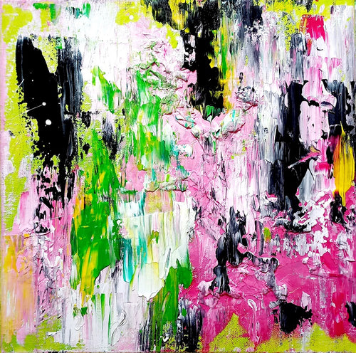 Thunderstorm - 40 x 40 cm, Original Abstract Painting by AGNES IGNACZ SS'23