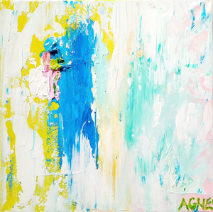 When we see each other - 40 x 40 cm, Original Abstract Painting by AGNES IGNACZ SS'23
