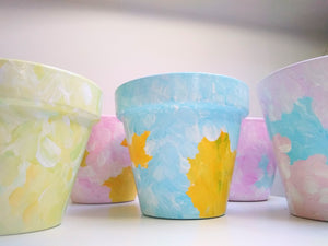 5 pieces pack- Hand painted Plant Pot, multiple sizes and colours available