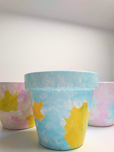3 pieces pack- Hand painted Plant Pot, multiple sizes and colours available